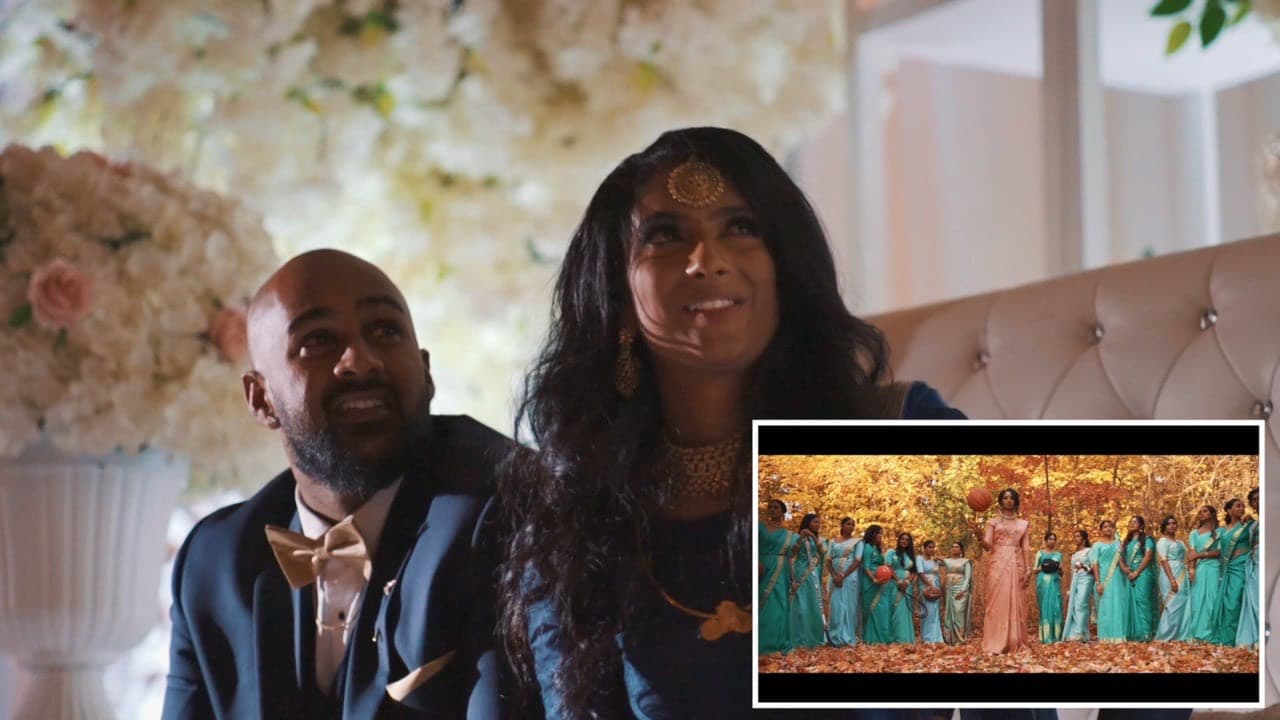 Dooshiv & Jesse watching their wedding film for the first time